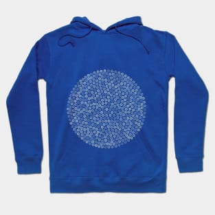 Dotwork - circles in blue an grey isolated on background Hoodie